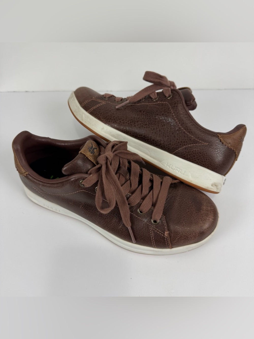 Kuru Roam Classic Court Mens Sz 8.5 M Brown Gum Athletic Leather Shoes Sneakers